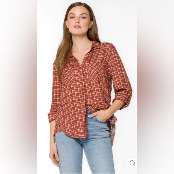 Velvet heart Plaid shirt 1X - Picture 2 of 9